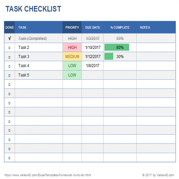 Free Employee Task List Template Excel