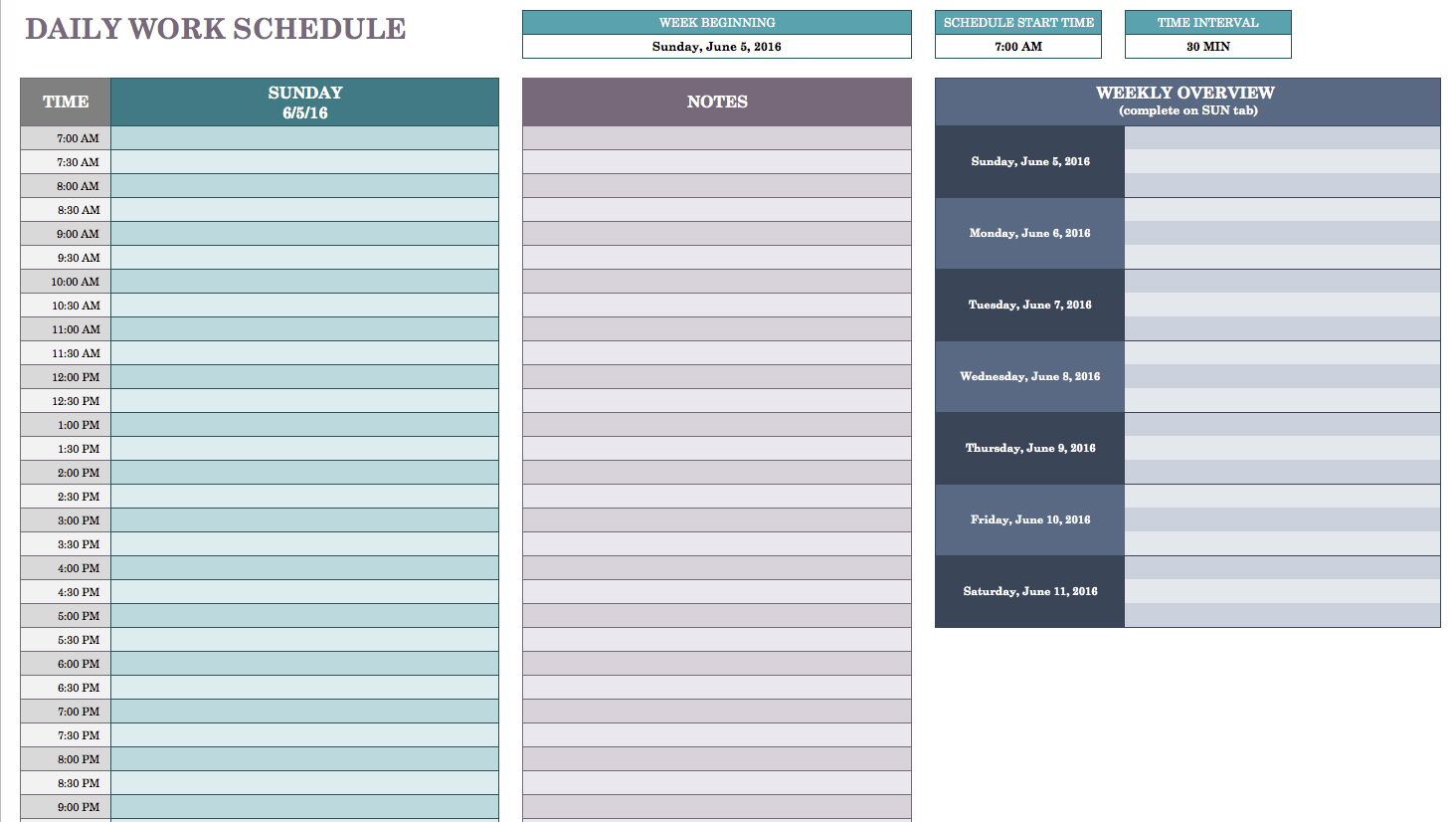  Daily Work Schedule Template Free Printable Templates Free