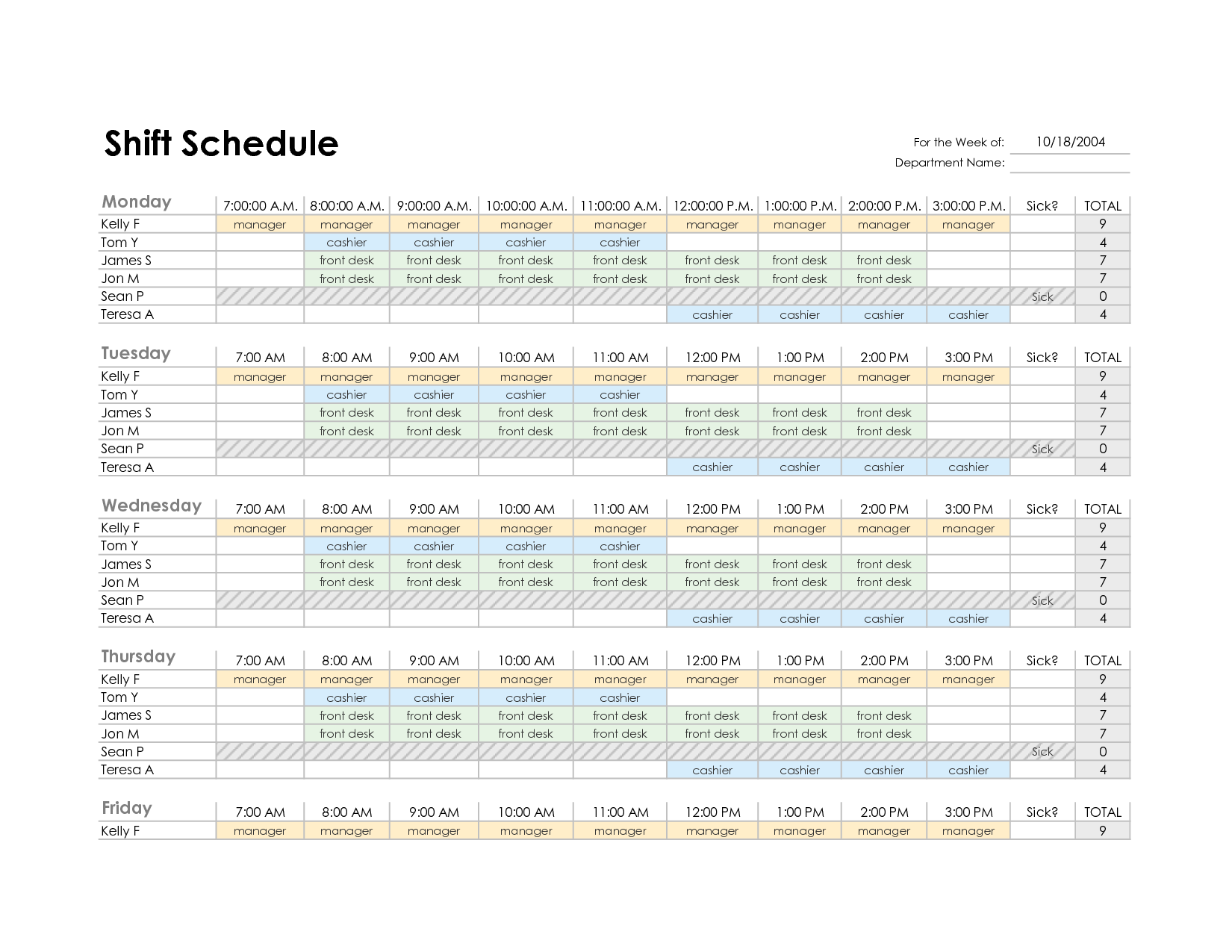 Excel Employee Schedule Template Task List Templates