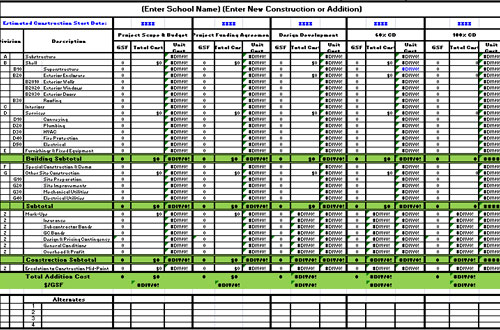 Free Construction Estimate Template Excel Task List Templates