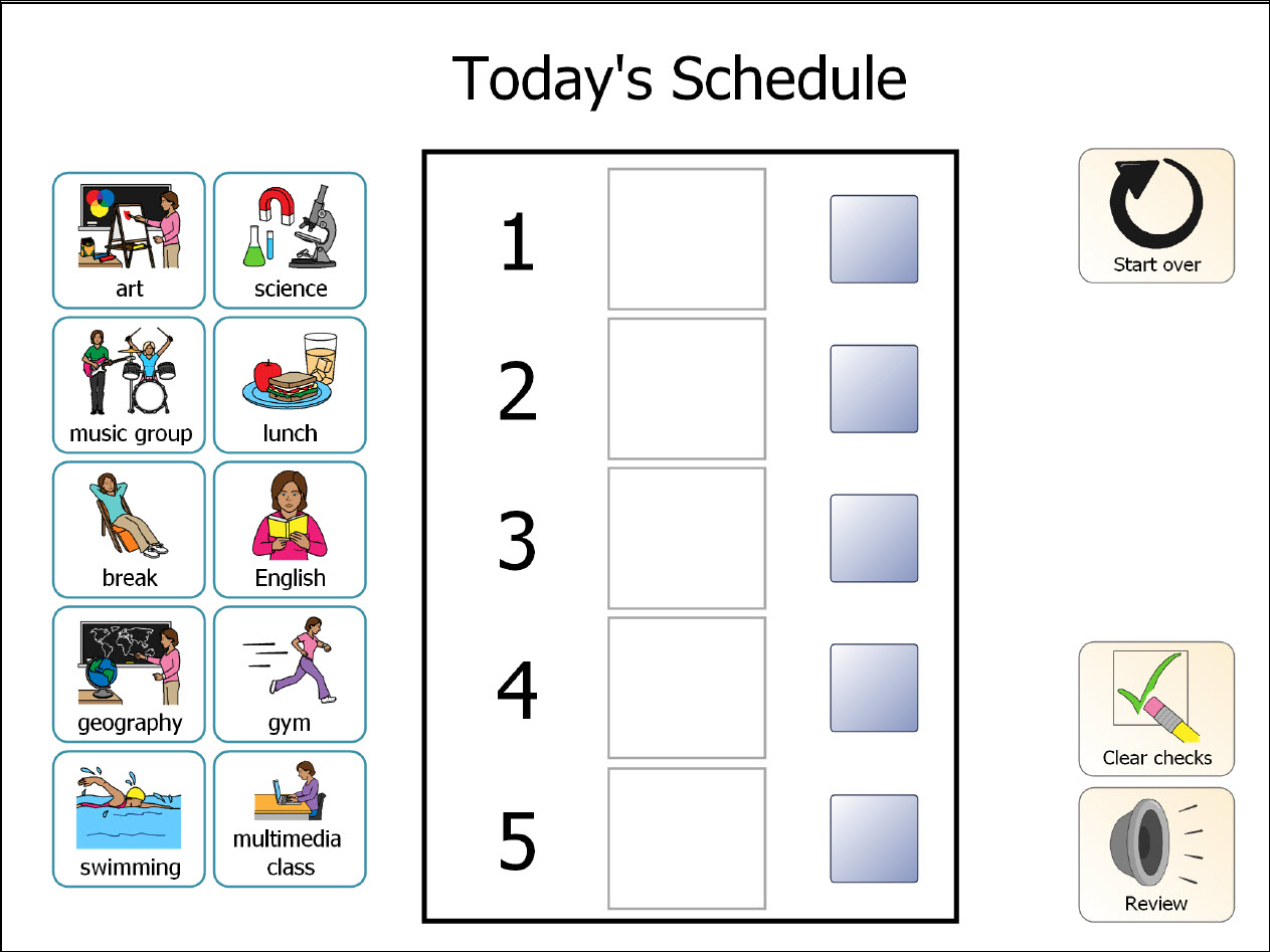 Visual Schedule Autism task list templates