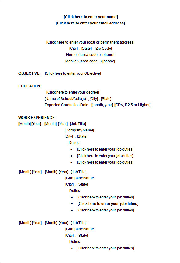 College Student Resume Template Microsoft Word Task List Templates