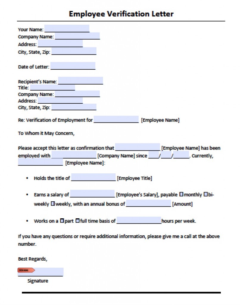 Employment Verification Letter Template Word Task List Templates