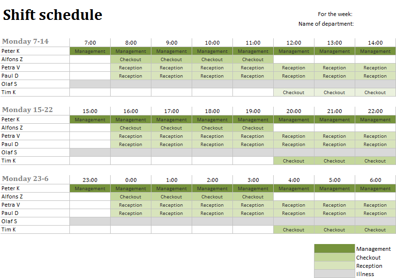 Monthly Roster Template Task List Templates