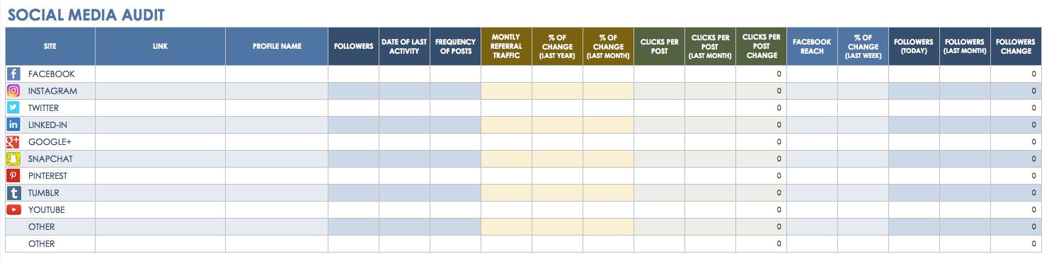 Social Media Report Template Excel Task List Templates