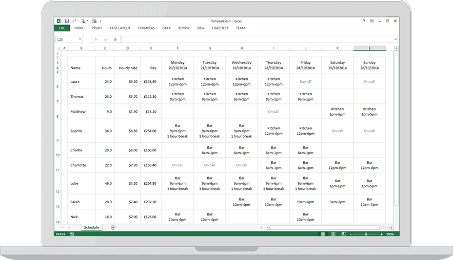 Excel Basic Roster Two New Staff Rosters Online Pc Learning Images