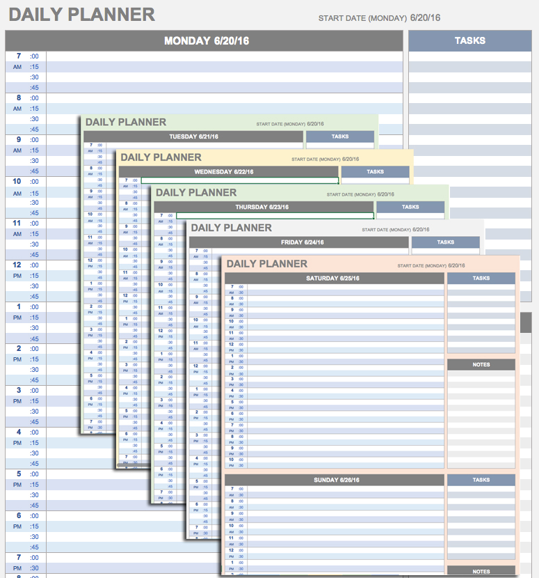 daily schedule template excel task list templates