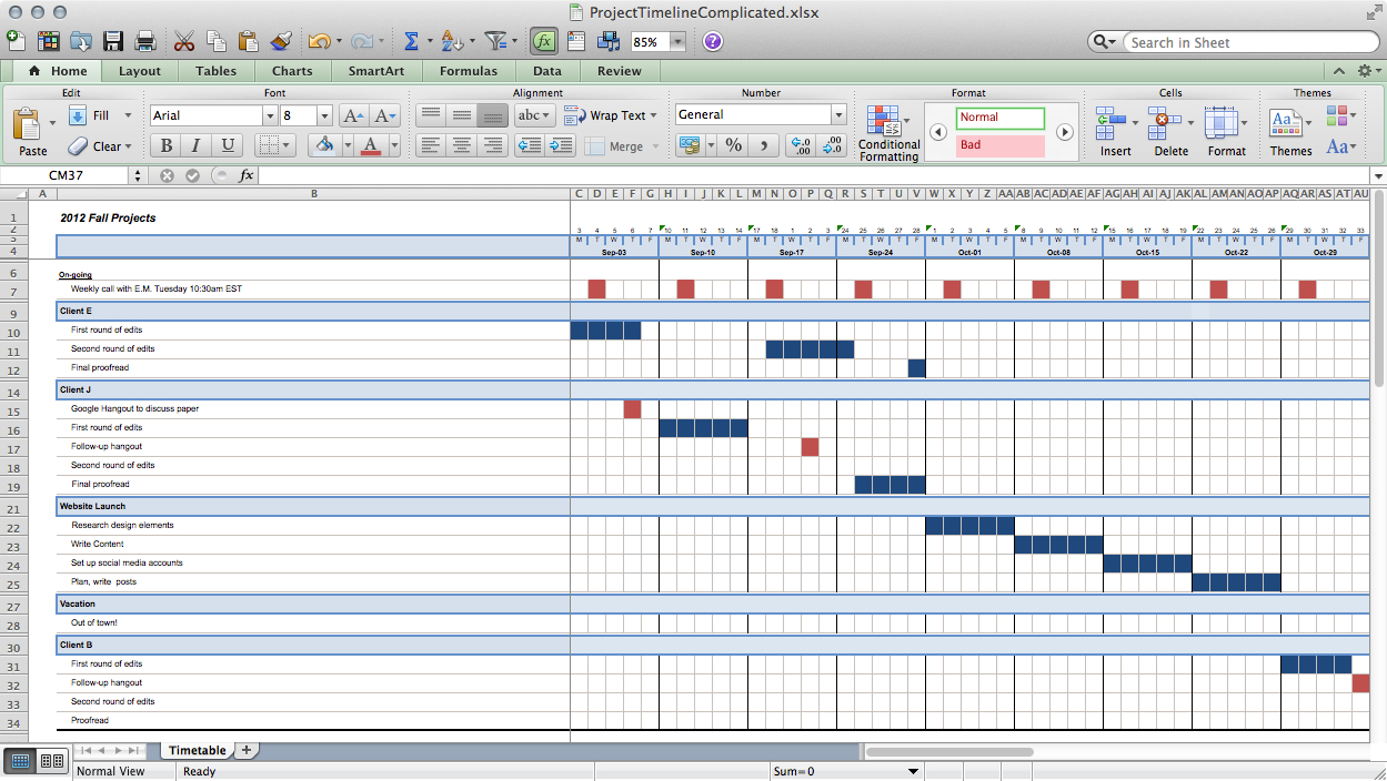 Excel Project Schedule Template Task List Templates