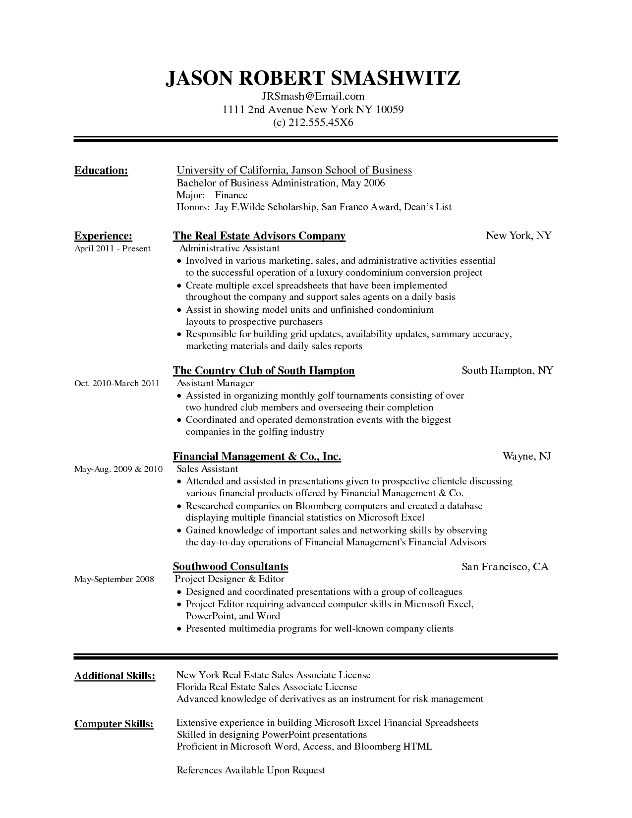 a resume template ms word free download
