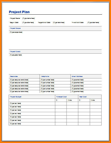 Project Plan Template Word – task list templates