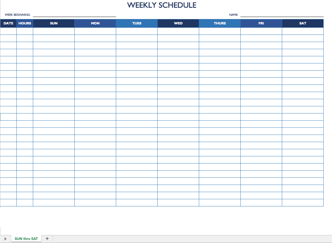 printable free weekly employee work schedule template